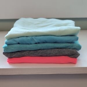 Bundle of Five GapFit Breathe Racer-back Athletic Tank Tops, Size Small